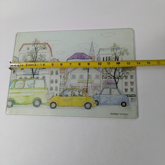 Rabbit Story Glass Tray and Coasters Vanity Cutting Board Unique Functional Art - Picture 13 of 16